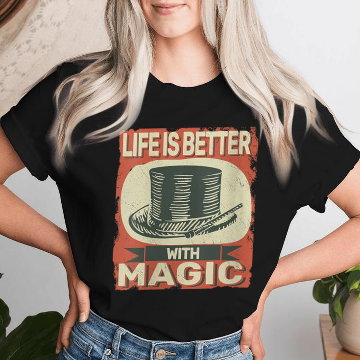 Life Is Better With Magic Vintage Magician Vintage For Men Women T-shirt Gifts for Her