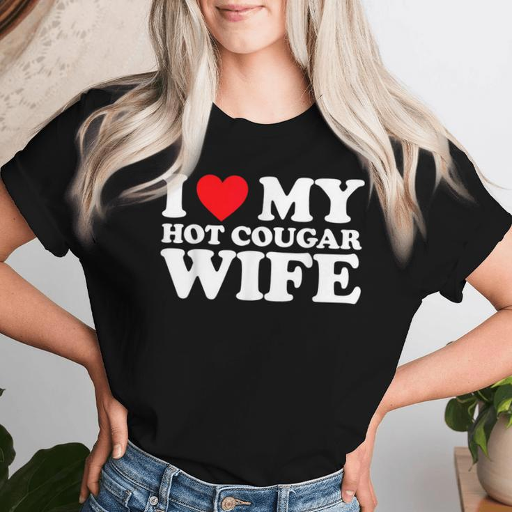 I Love My Hot Cougar Wife I Heart My Hot Cougar Wife Women T-shirt Gifts for Her