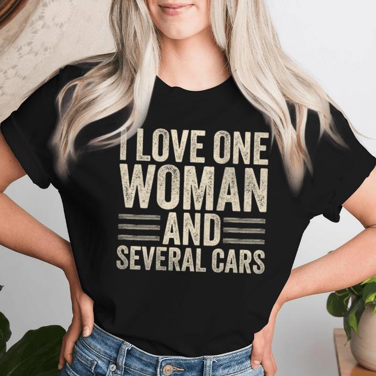 I Love One Woman And Several Cars Mechanic Car Lover Husband Women T-shirt Gifts for Her