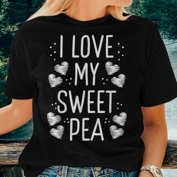 I Love My Sweet Pea Mother's Day Flower Lover Mama Women T-shirt Gifts for Her