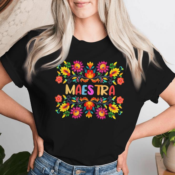 Maestra Cinco De Mayo Spanish Mexican Teacher Women T-shirt Gifts for Her