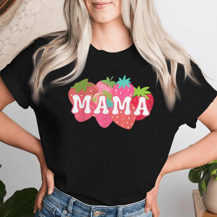 Mama Of The Berry First Birthday Strawberry Matching Couple Women T-shirt Gifts for Her