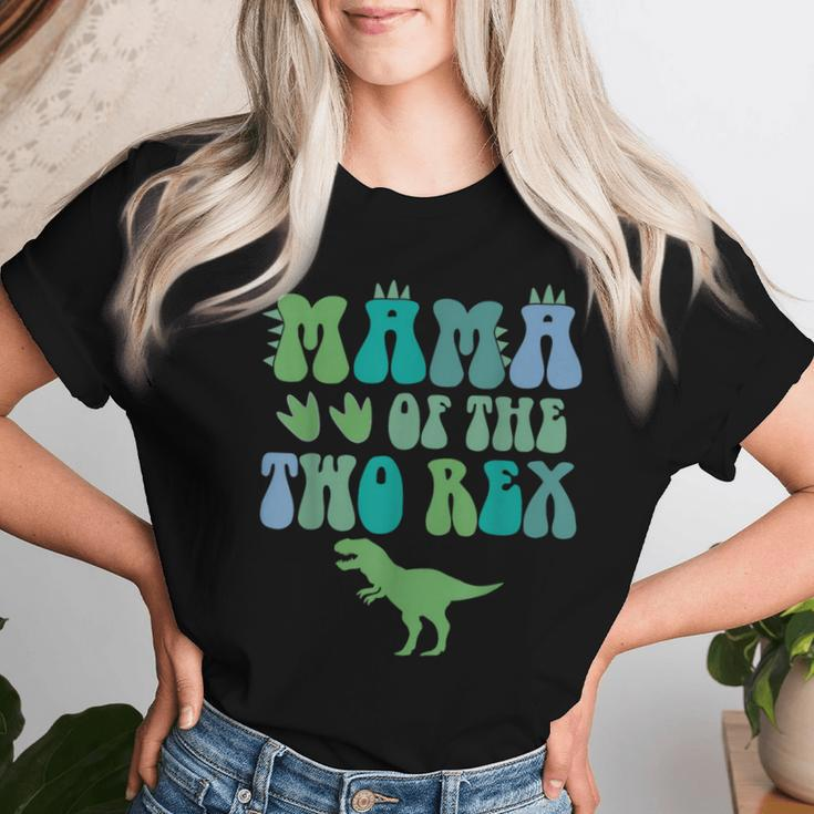 Mama Of The Two Rex Birthday Boy T-Rex Dinosaur Mommy Mom Women T-shirt Gifts for Her