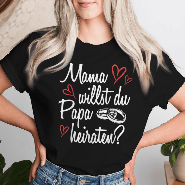 Mama Want You Papa Marriage Proposal Engagement T-shirt Frauen Geschenke für Sie