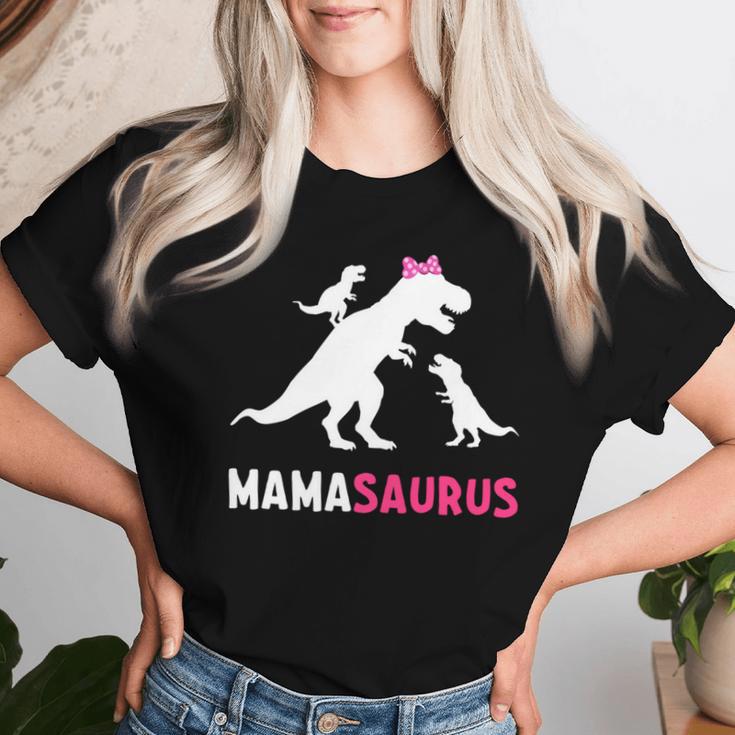 Mamasaurus 2 Kinder Für Mama Zum Muttertag Weihnachten T-shirt Frauen Geschenke für Sie