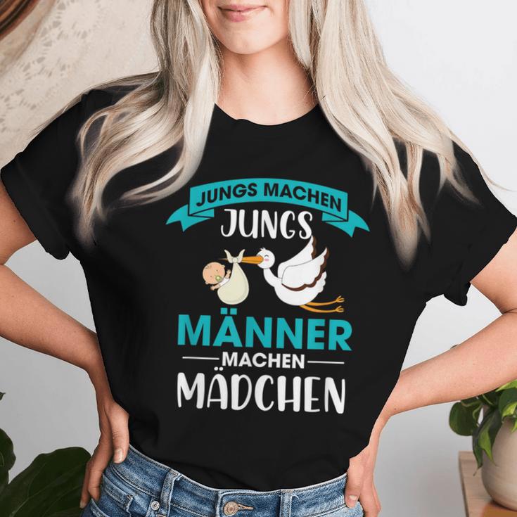 Männer Machen Mädchen Storch Ankündigung Werdender Papa T-shirt Frauen Geschenke für Sie