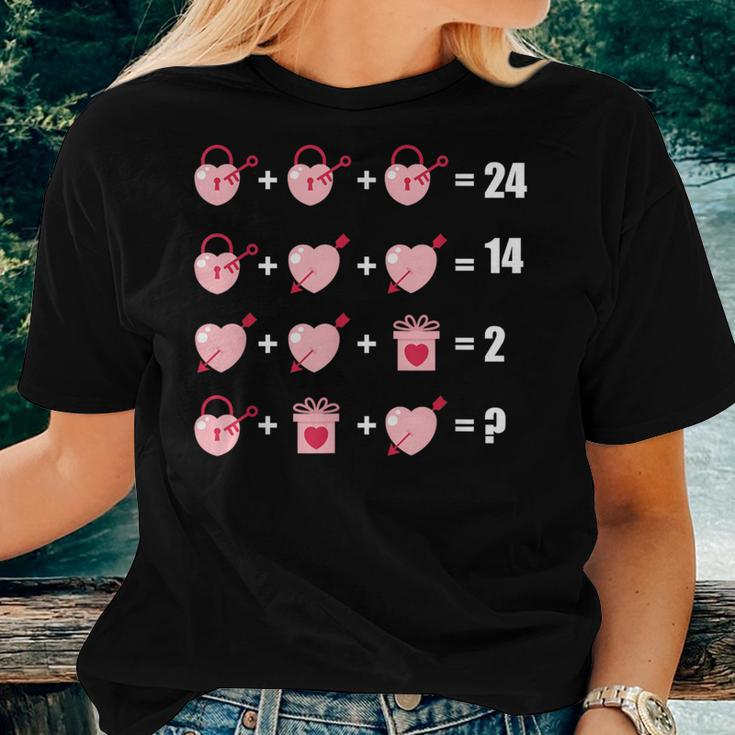 Math Equation Heart Valentines Day Cool Teacher Students Women T-shirt Gifts for Her