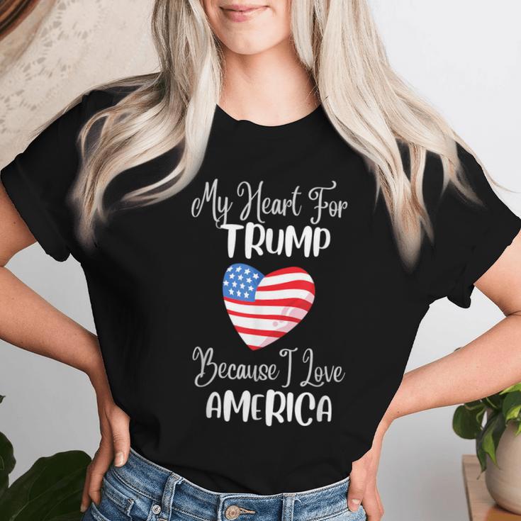 Mein Herz Für Trump Usa-Wahl 2024 Geschenk Für Papa Mama Schwester Bruder T-shirt Frauen Geschenke für Sie