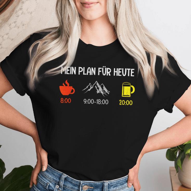 Mein Plan Für Heute Kaffee Berge Beer Hiking Alcohol T-shirt Frauen Geschenke für Sie