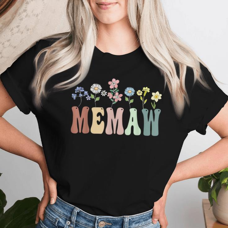 Memaw Wildflower Floral Memaw Women T-shirt Gifts for Her