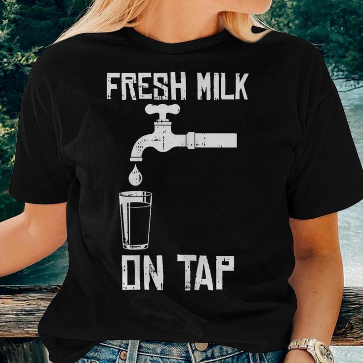 Milk On Tap Breastfeeding Motherhood Mama New Mom Women T-shirt Gifts for Her