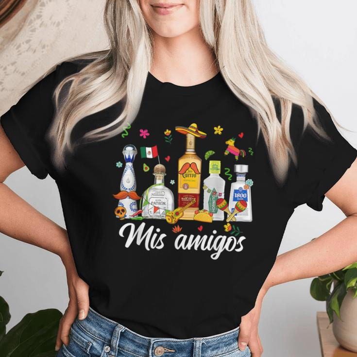 Mis Amigos Margarita Tequila Cocktail Cinco De Mayo Drinking Women T-shirt Gifts for Her