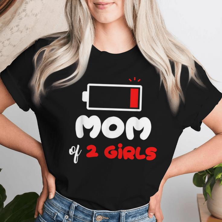 Mom Of 2 Girls 2 Daughters Mommy Of Two Girls Mother Women T-shirt Gifts for Her