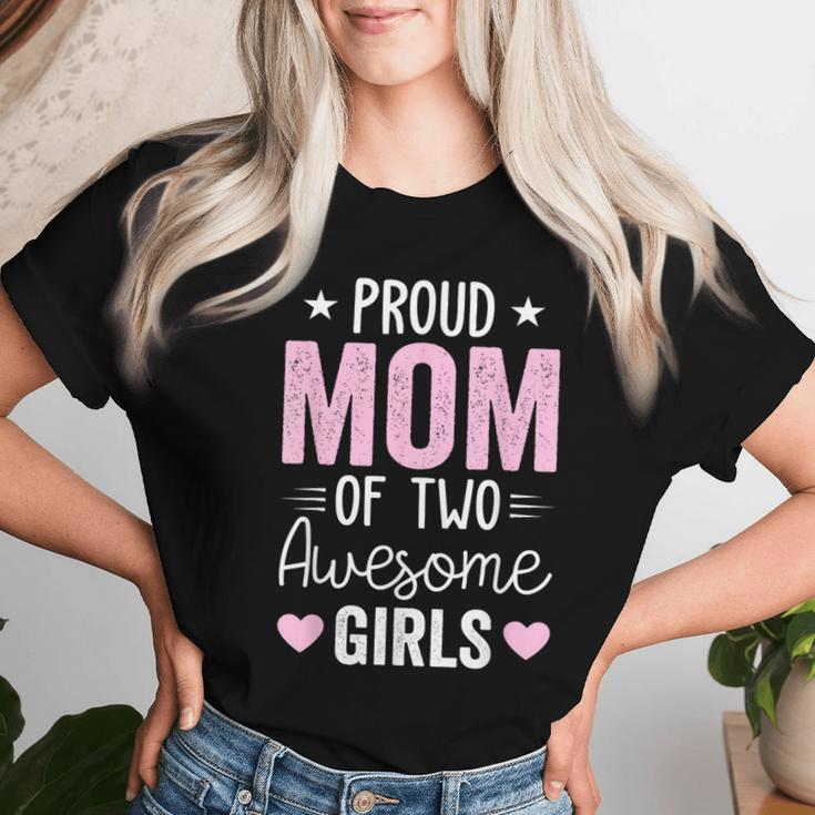 Mom Of 2 Girls Two Daughters Mother's Day Women T-shirt Gifts for Her