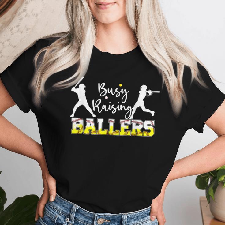 Mom Of Both Baseball Son Softball Daughter Women T-shirt Gifts for Her