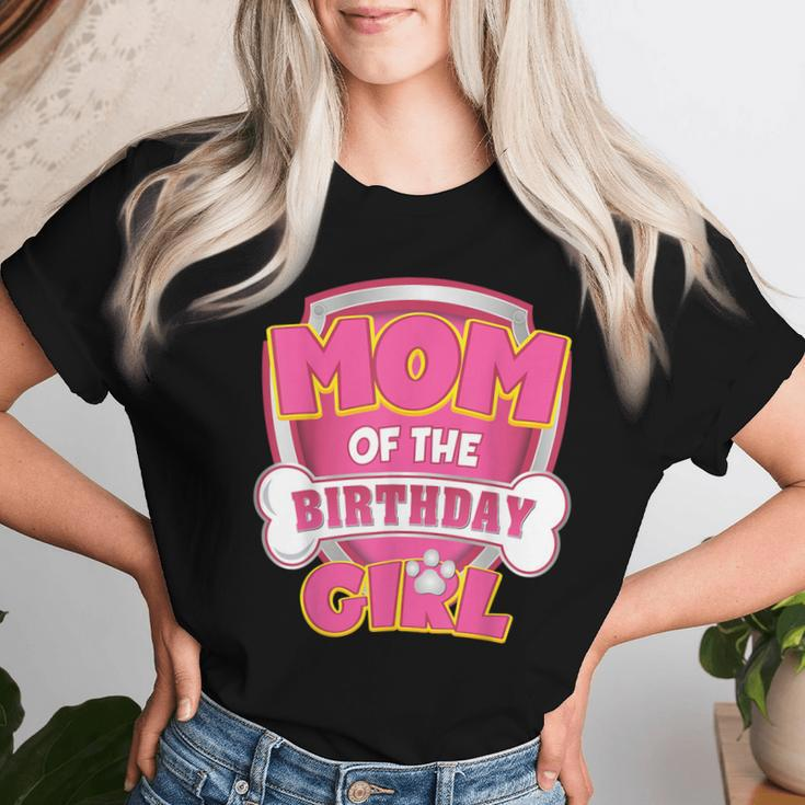 Mom Of The Birthday Girl Dog Paw Theme Celebration Women T-shirt Gifts for Her