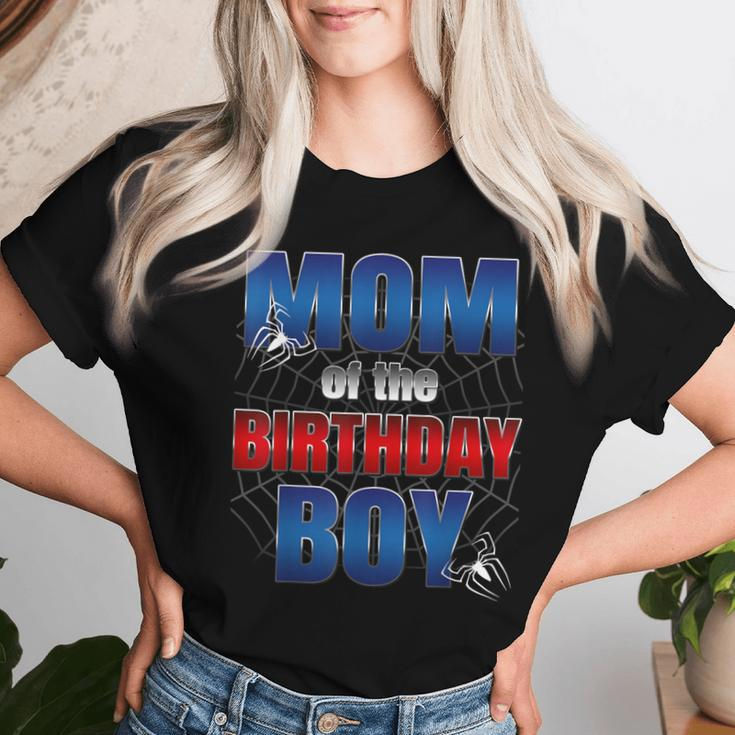 Mom Of The Birthday Spider Web Boy Mom And Dad Family Women T-shirt Gifts for Her