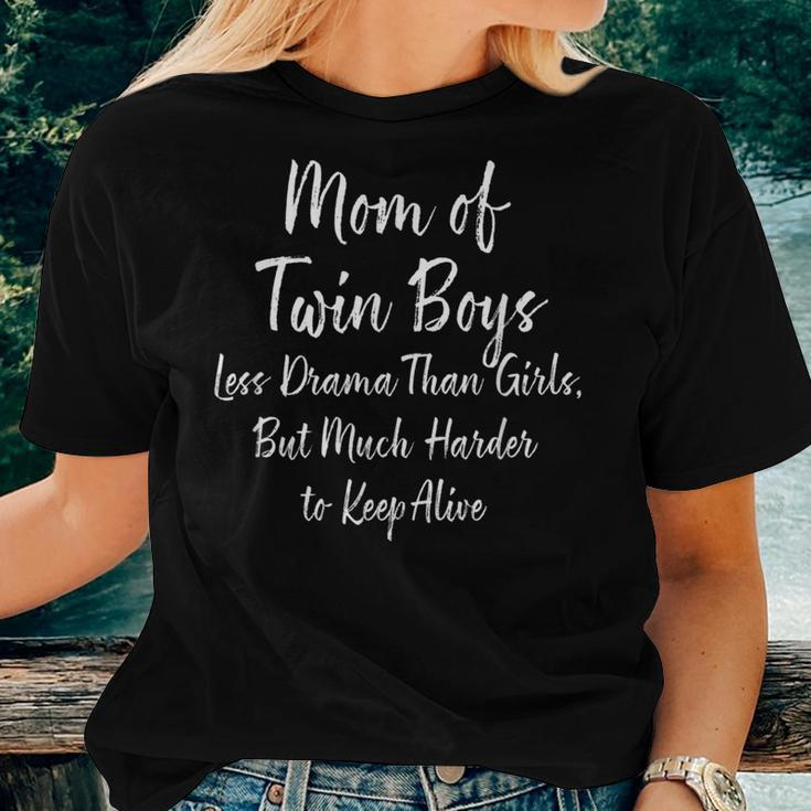 Mom Of Twin Boys Twin Pregnancy For Mom Women T-shirt Gifts for Her