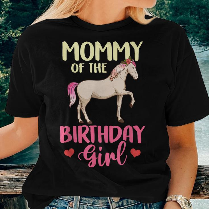 Mommy Of The Birthday Girl Horse Equestrian Party Family Women T-shirt Gifts for Her