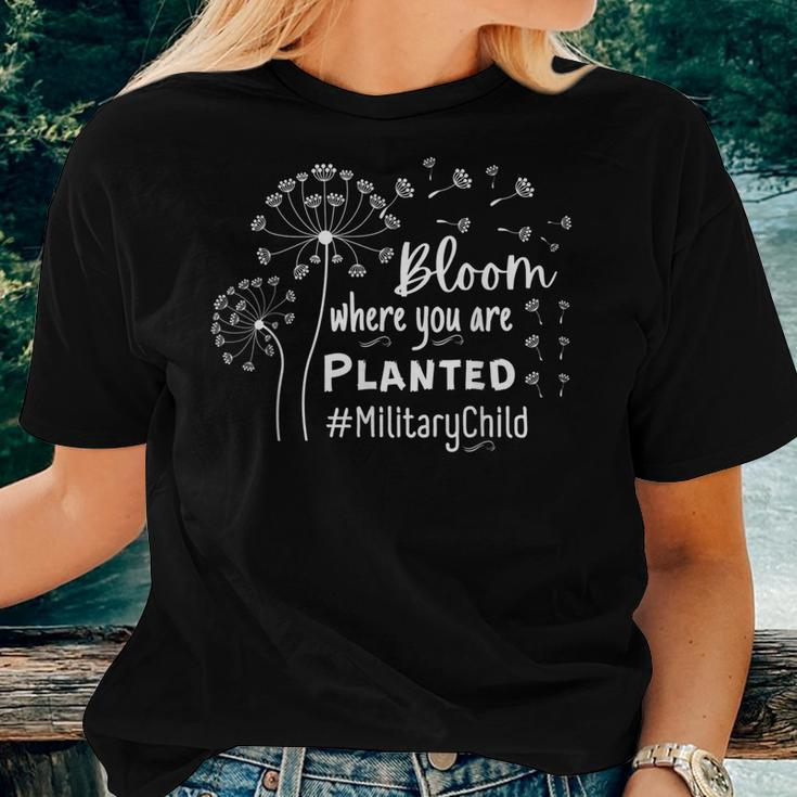 Month Of The Military Child Bloom Where You Are Planted Women T-shirt Gifts for Her