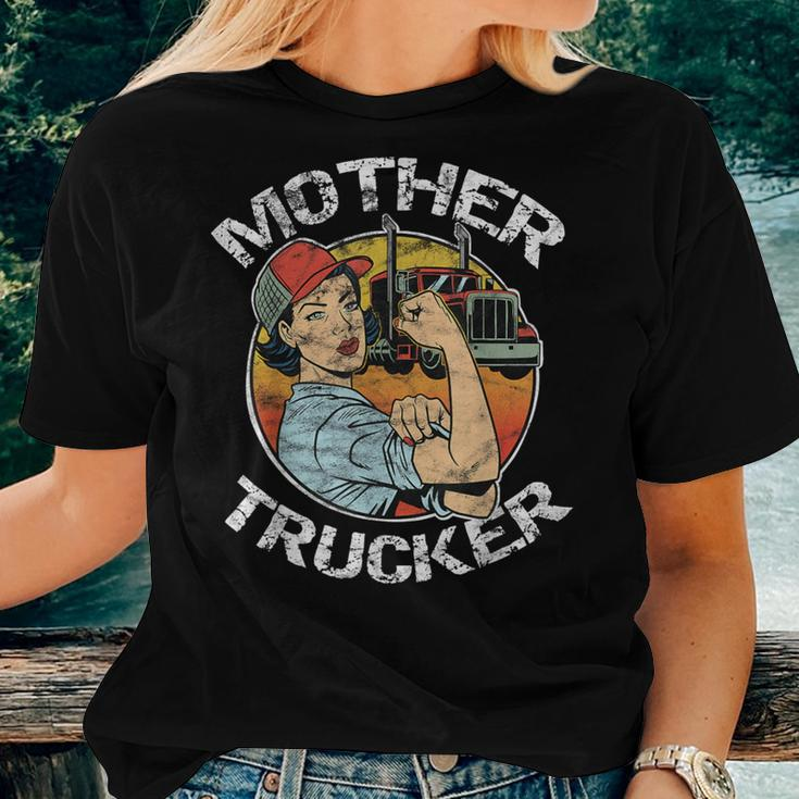 Mother Trucker Female Cdl Semi Truck Driver Women T-shirt Gifts for Her