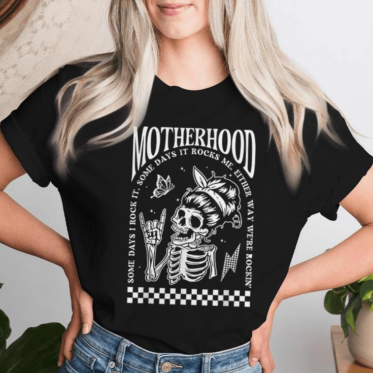 Motherhood Some Days I Rock It Skeleton Mom Life Women T-shirt Gifts for Her
