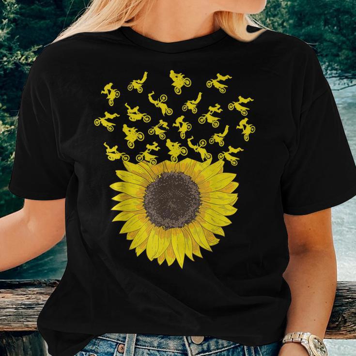 Motocross Sunflower For Biker And Dirt Bike Lover Women T-shirt Gifts for Her