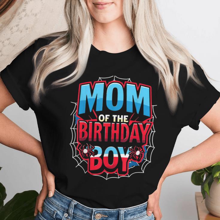 Mutter Des Geburtstags Spinnennetz Junge Mama Und Papa Familie T-shirt Frauen Geschenke für Sie