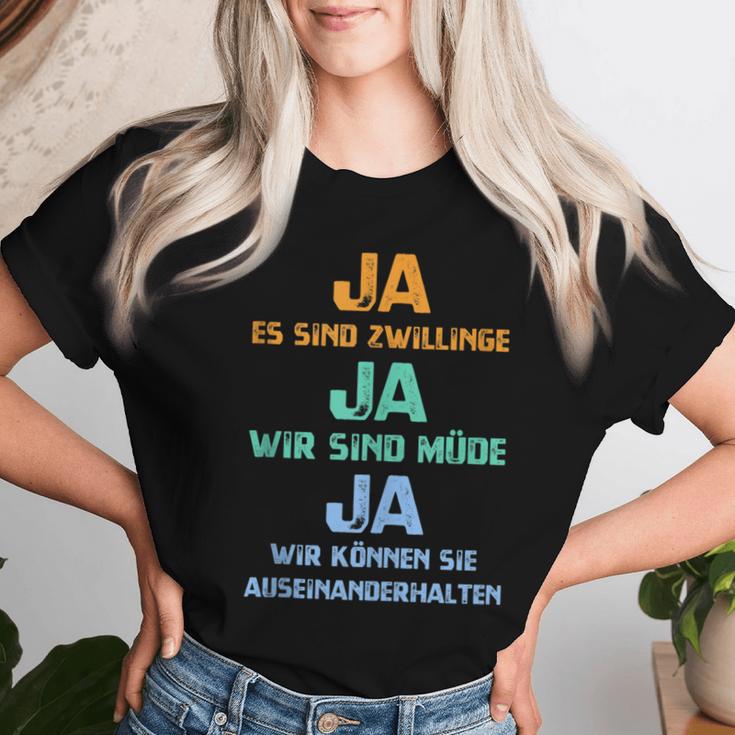 Mutteron Zwillingen Mama Papaon Zwillingen Zwillingsmama T-shirt Frauen Geschenke für Sie