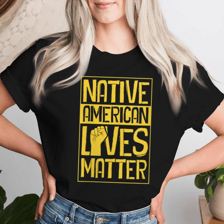 Native American Lives Matter Indigenous Tribe Rights Protest Women T-shirt Gifts for Her