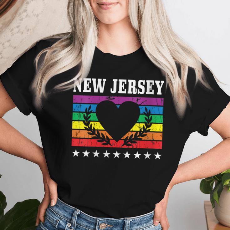 New Jersey Pride Flag Pride Month Lgbtq Flag Lgbt Community Women T-shirt Gifts for Her