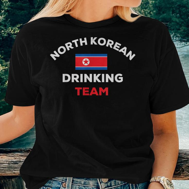 North Korea Flag Korean Beer Drinking Team Party Drunk Women T-shirt Gifts for Her