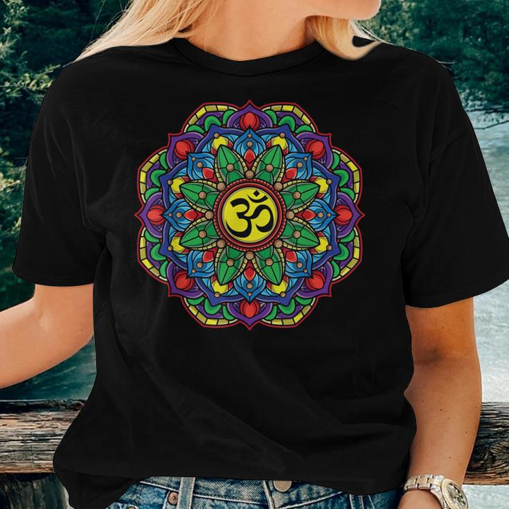 Om Symbol Aum Ohm Hindu Mandala Yoga Meditation Women T-shirt Gifts for Her
