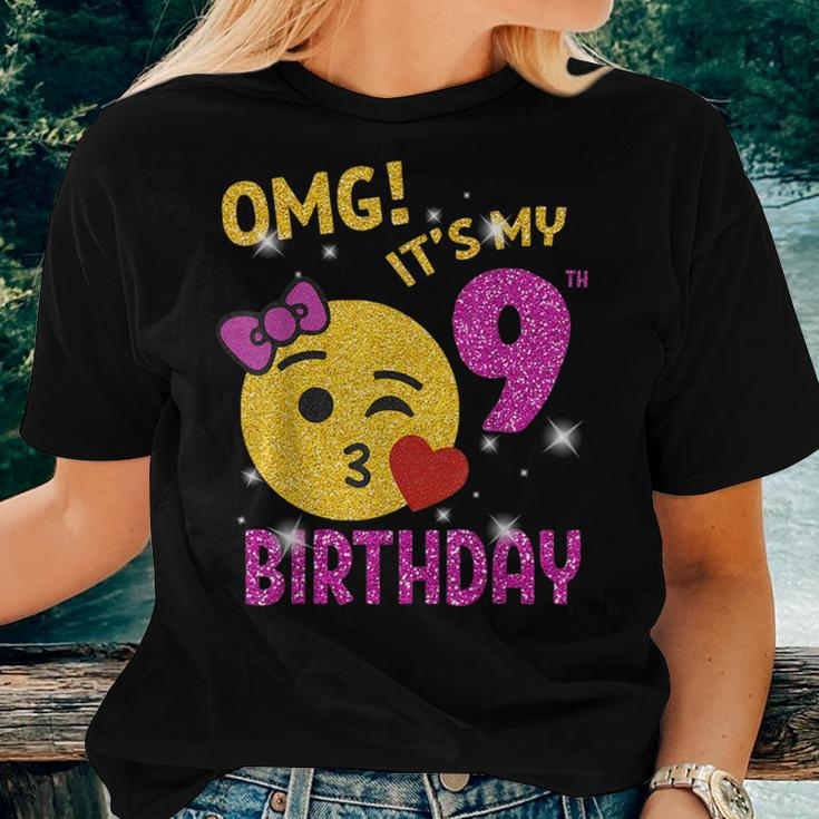 Omg It's My 9Th Birthday Girl Cute 9 Yrs Old Birthday Party Women T-shirt Gifts for Her
