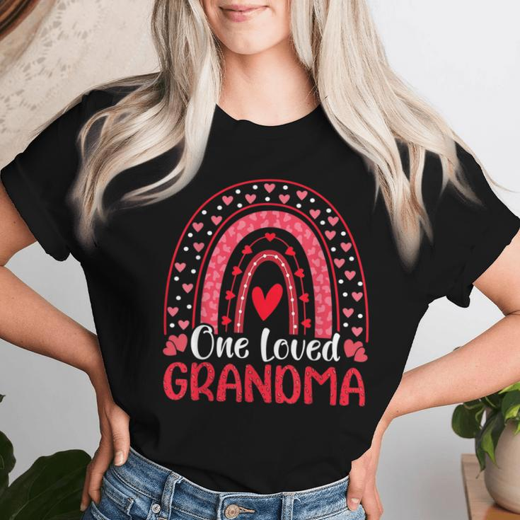 One Loved Grandma Rainbow Cute Valentine Day Women T-shirt Gifts for Her