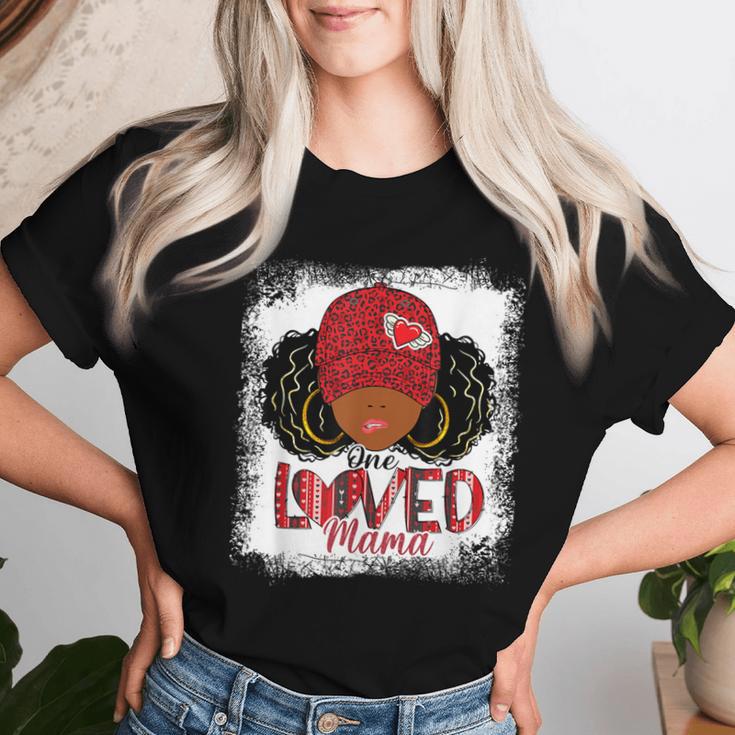 One Loved Mama Black Mom African American Valentines Day Women T-shirt Gifts for Her