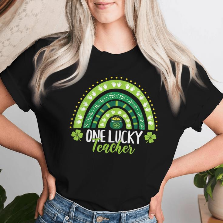 One Lucky Teacher Rainbow St Patrick's Day Teacher Women T-shirt Gifts for Her