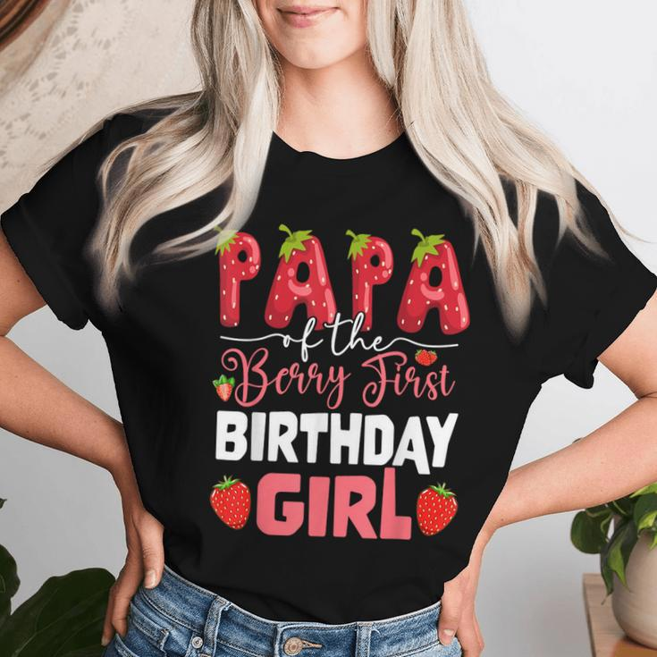 Papa Of The Berry Erster Geburtstag Des Mädchens Strawberry Dad T-shirt Frauen Geschenke für Sie