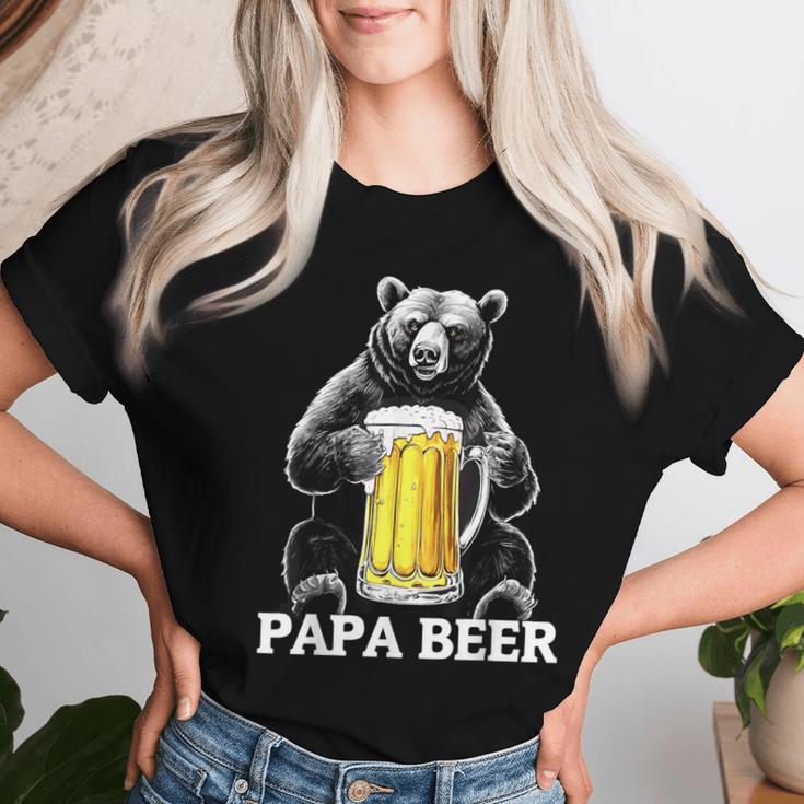 Papa Geschenk Bär Bier Bierglasatertag Lustig Papa Beer T-shirt Frauen Geschenke für Sie