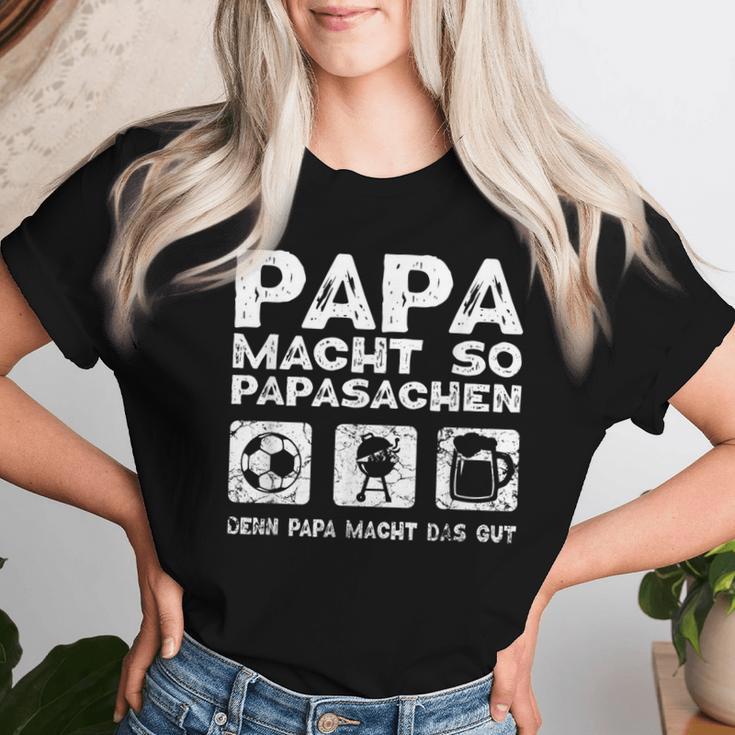 Papa Macht Das Gutater Hobby Football Grilling Beer Slogan T-shirt Frauen Geschenke für Sie