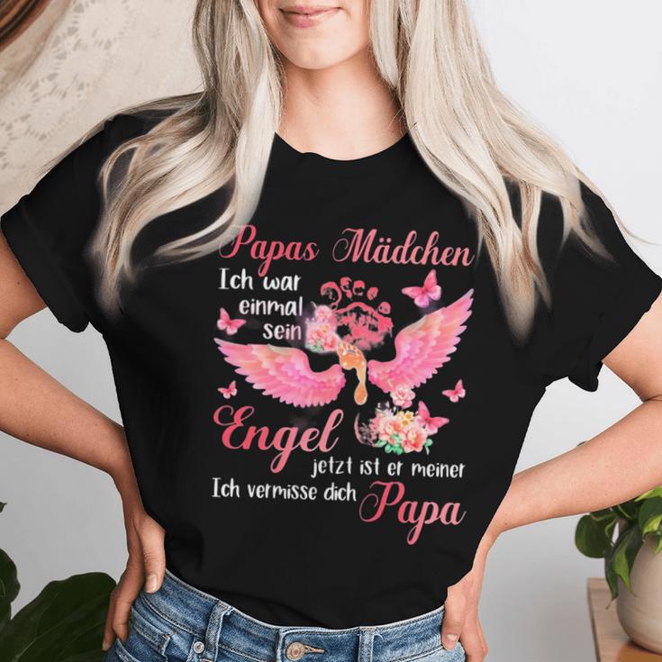 Papa Mädchen Ich War Einmal Sein Engel Jetzt Ist Her Meiner T-shirt Frauen Geschenke für Sie