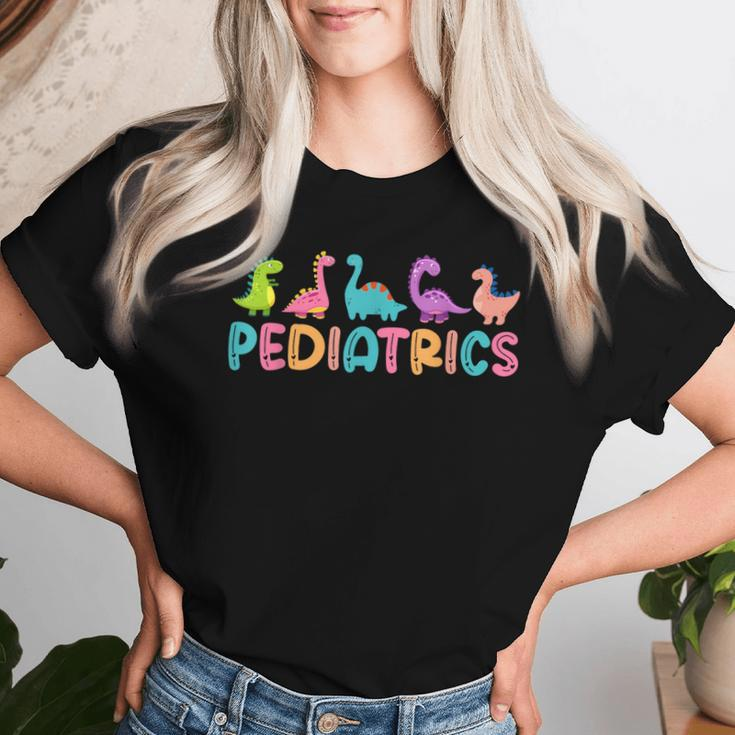 Pediatrics Dinosaurs Peds Nurse Crew Appreciation Pediatric Women T-shirt Gifts for Her