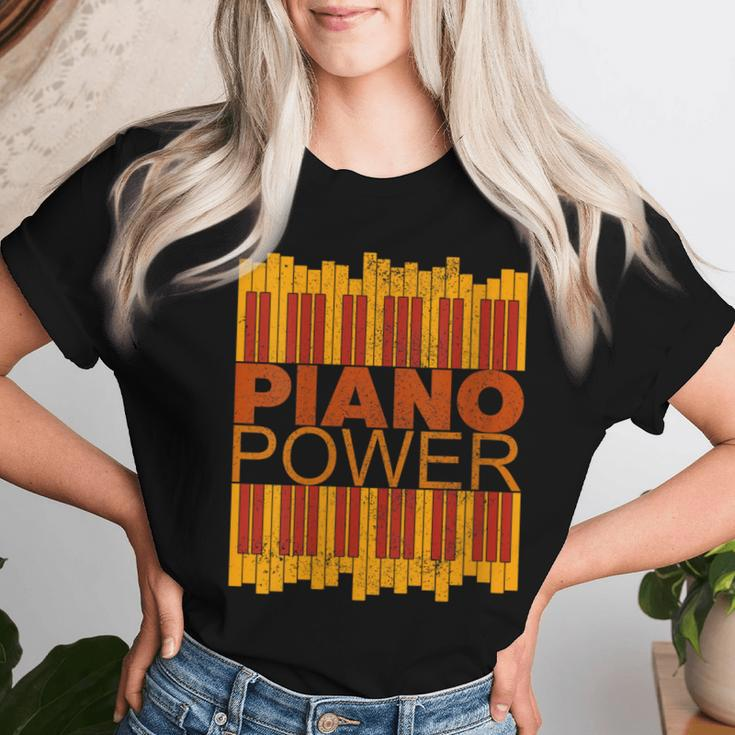 Piano Power With Key Of Piano With Vintage Colors Women T-shirt Gifts for Her
