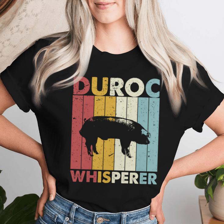 Pig Dad Mama Whisperer Farmer Breederintage Duroc T-shirt Frauen Geschenke für Sie