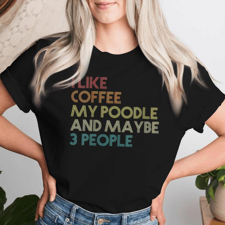Poodle Dog Poodle Dog Coffee Vintage Retro Women T-shirt Gifts for Her