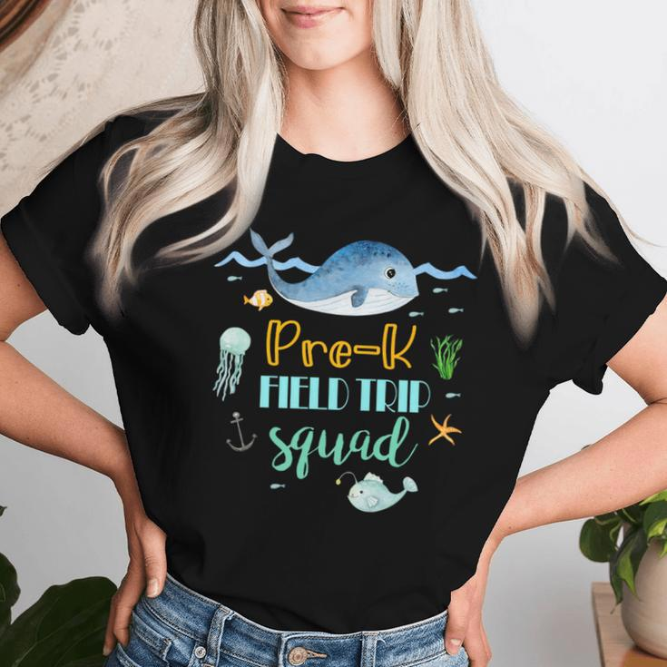 Pre-K Aquarium Field Trip Squad Teacher Students Women T-shirt Gifts for Her