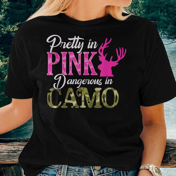 Pretty In Pink Dangerous In Camo Hunter Girl Women T-shirt Gifts for Her