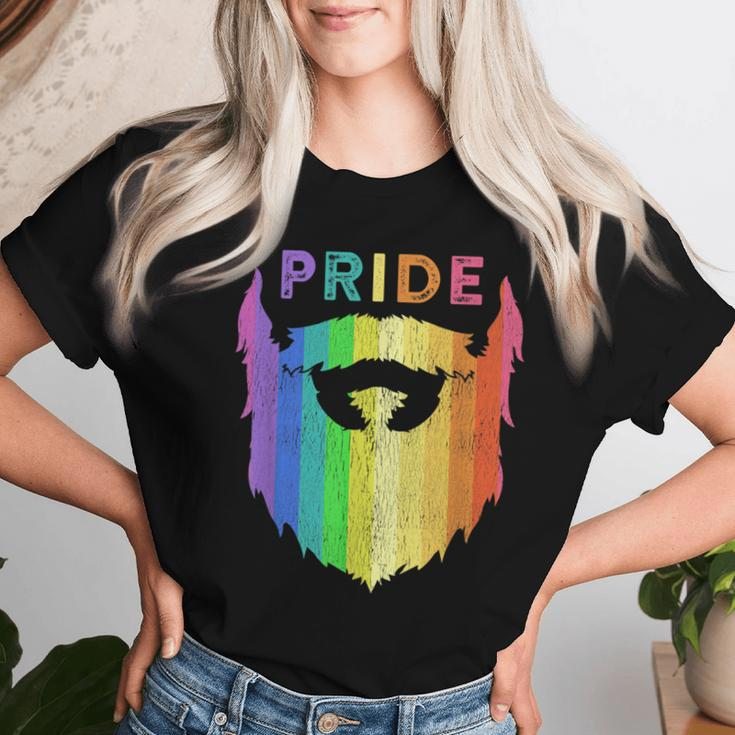Pride Rainbow Beard Lgbtq Gay Pride Day Quote Saying Meme Women T-shirt Gifts for Her