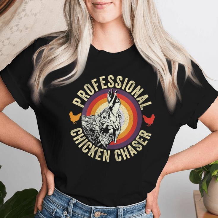 Professional Chicken Chaser Chicken Whisperer Farmer Women T-shirt Gifts for Her