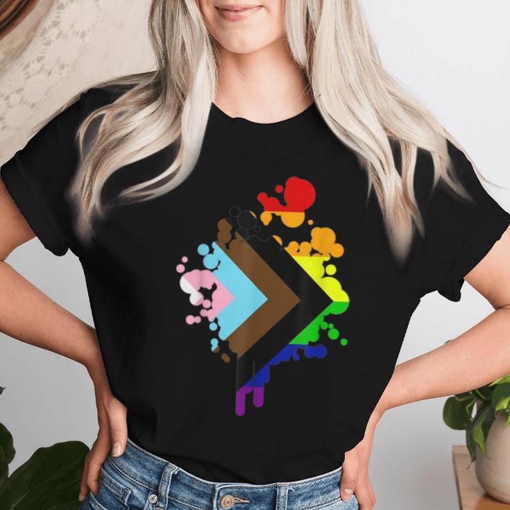 Progress Pride Rainbow Flag For Inclusivity Women T-shirt Gifts for Her